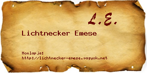 Lichtnecker Emese névjegykártya